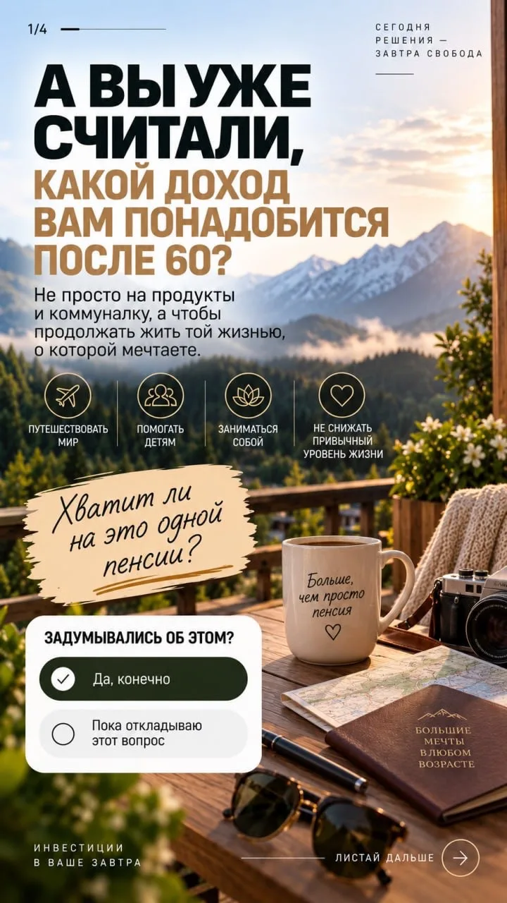 🔥 На какую пенсию вы рассчитываете — и хватит ли её на вашу привычную жизнь?