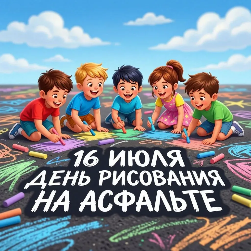 🎨 16 июля — День рисования на асфальте! А у нас  сегодня пахнет летом и мелками! 🌈