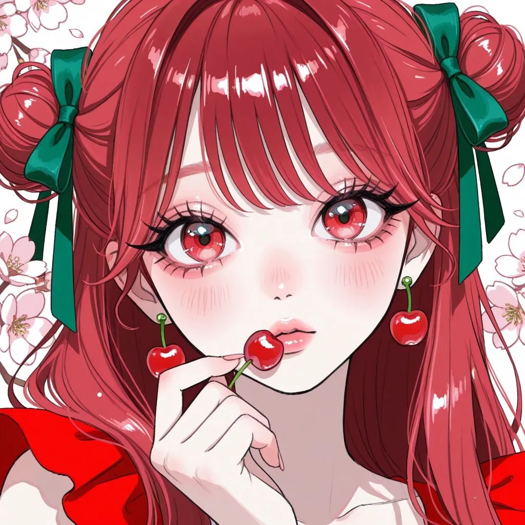 Авы в вишневой эстетике 🍒