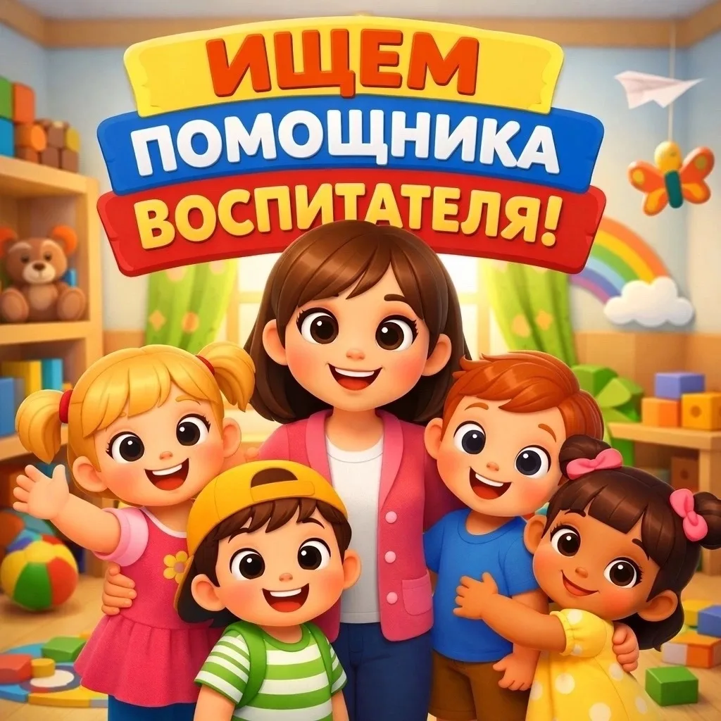 🌟 В наш дружный коллектив ищем доброго, открытого и дружелюбного помощника воспитателя...