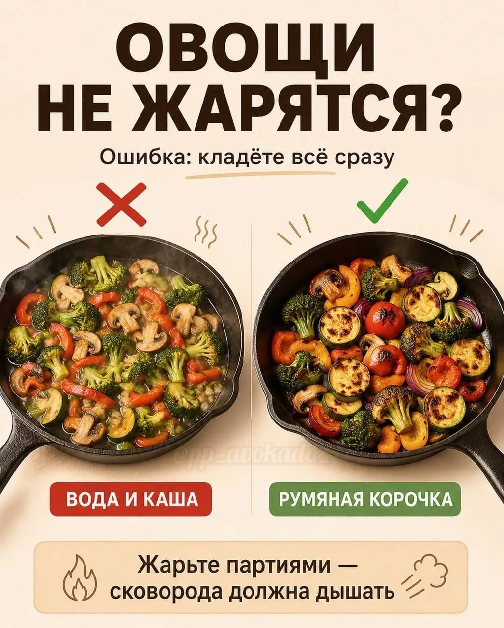 7 кухонных ошибок, из-за которых еда получается «не такой» 👀

• Овощи превращаются в кашу
• Курица 