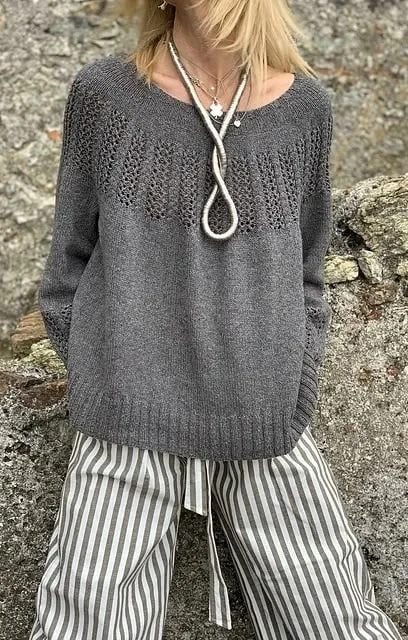 Джемпер с круглой кокеткой🧶