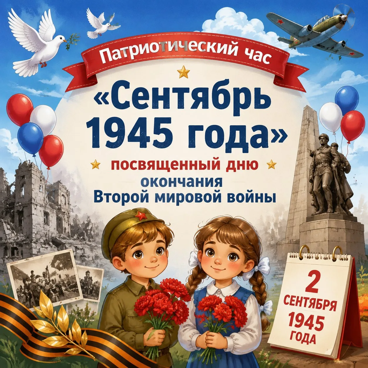 🇷🇺 Патриотический час памяти  День окончания Второй мировой войны «Сентябрь 1945 года...