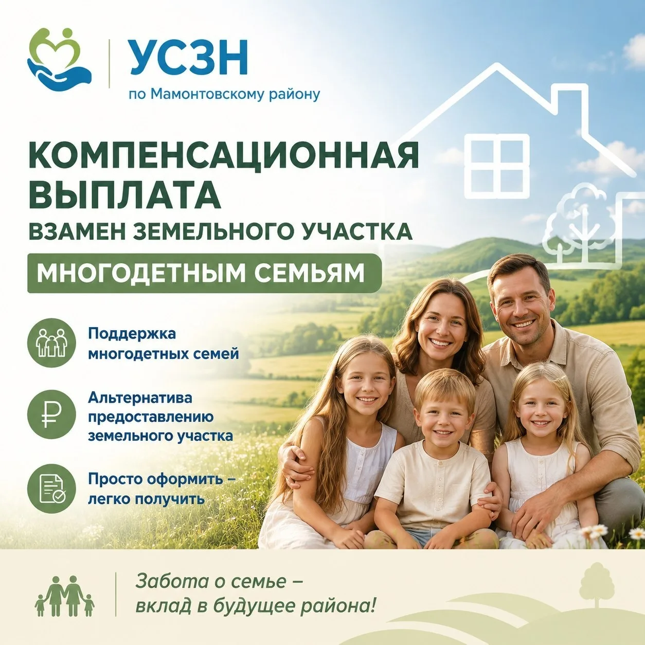 Компенсационная выплата взамен земельного участка.