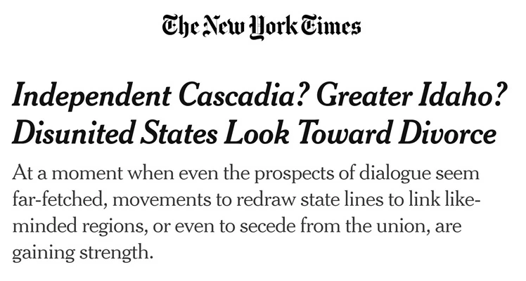 🇺🇸🇨🇦США движутся к распаду, — The New York Times