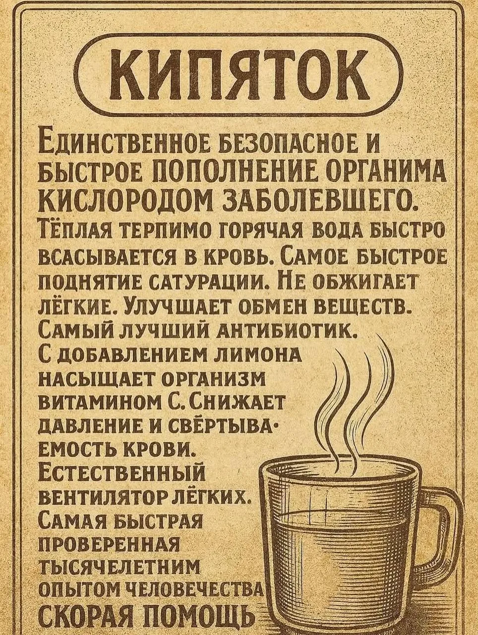 💧 Кипяток — простая скорая помощь для организма  Тёплая вода — один из самых недооценённых инструмен