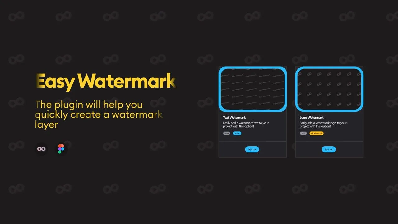 Easy Watermark

Плагин для быстрого создания водяных знаков. Позволяет за одно действие разместить w