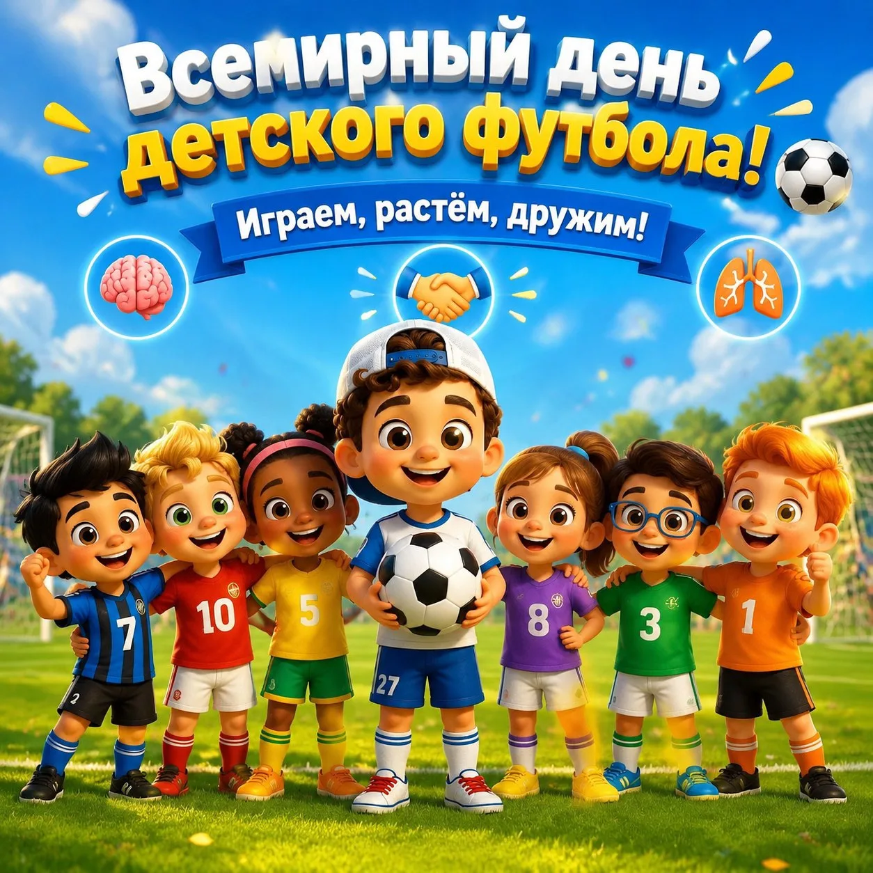 ⚽️ Сегодня — Всемирный день детского футбола! 🎉

Футбол — это не просто игра, а море радости, коман