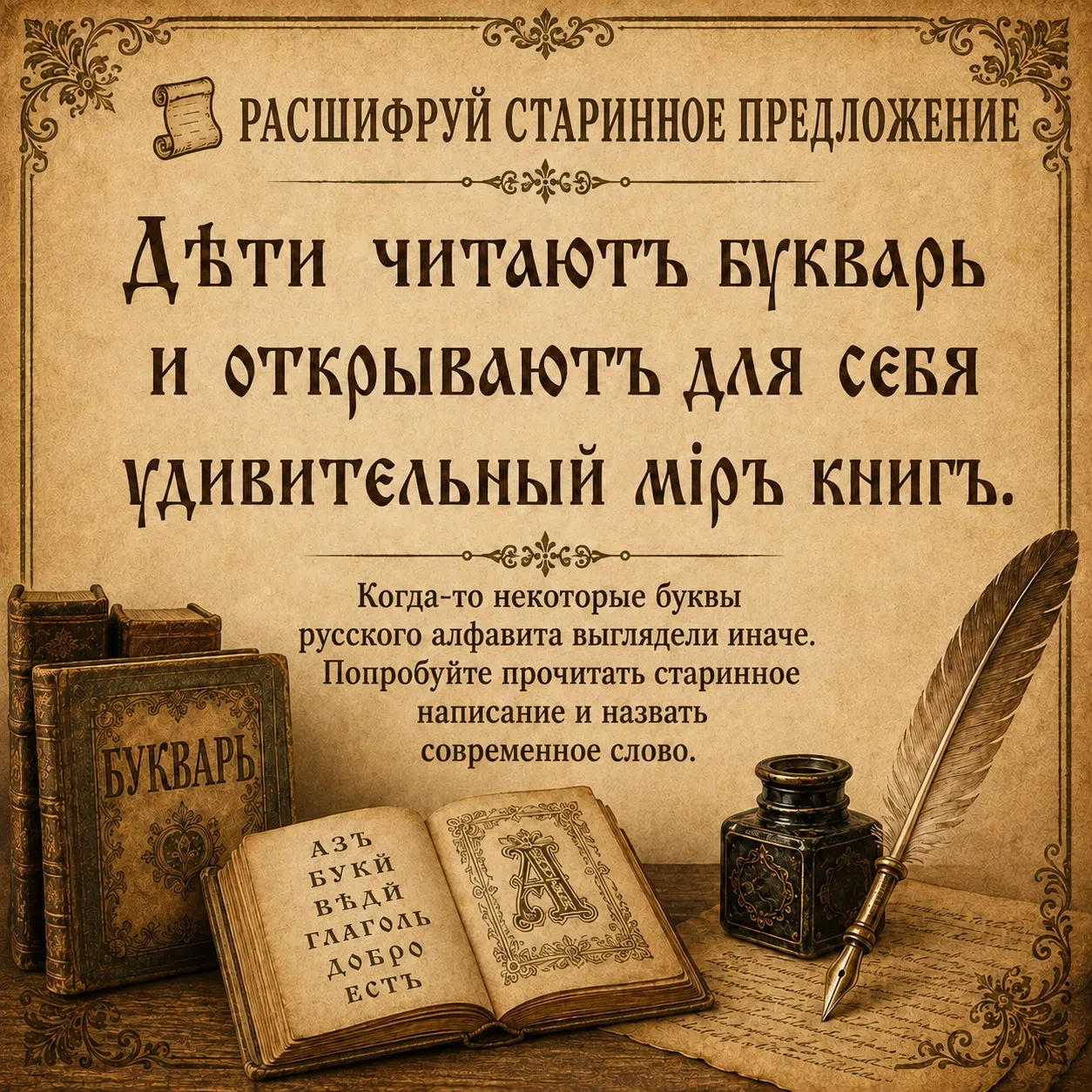 📜 РАСШИФРУЙ СТАРИННОЕ ПРЕДЛОЖЕНИЕ