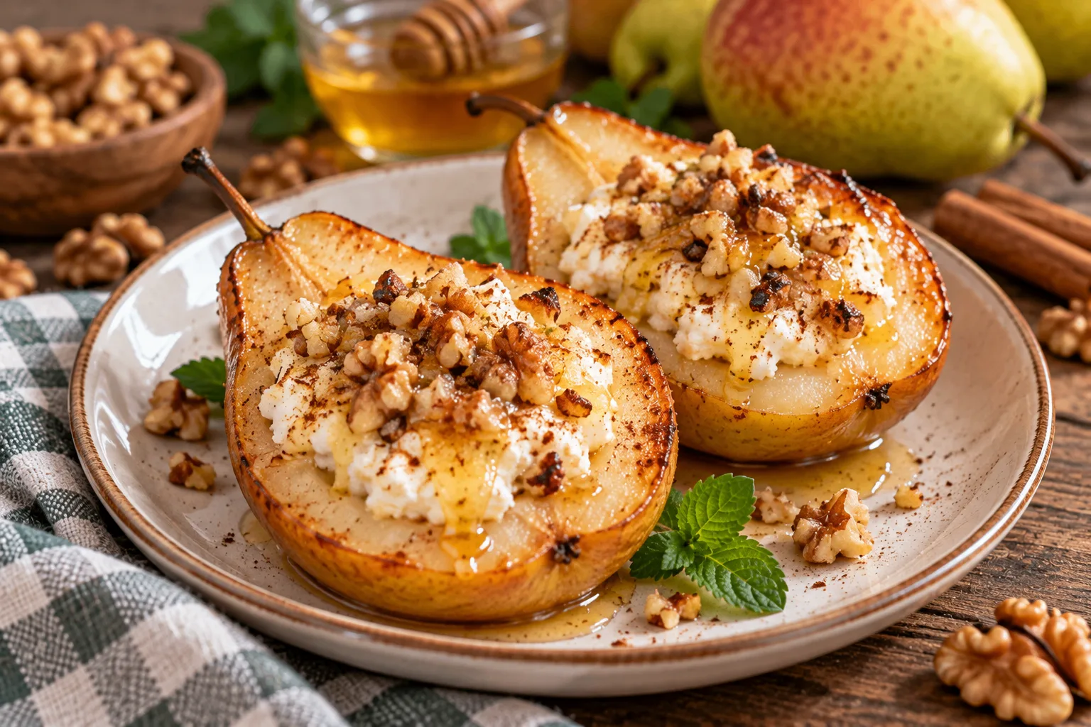 🍐 «С ГРЯДКИ НА КУХНЮ»: ГРУШИ, ЗАПЕЧЁННЫЕ С ТВОРОГОМ И ОРЕХАМИ