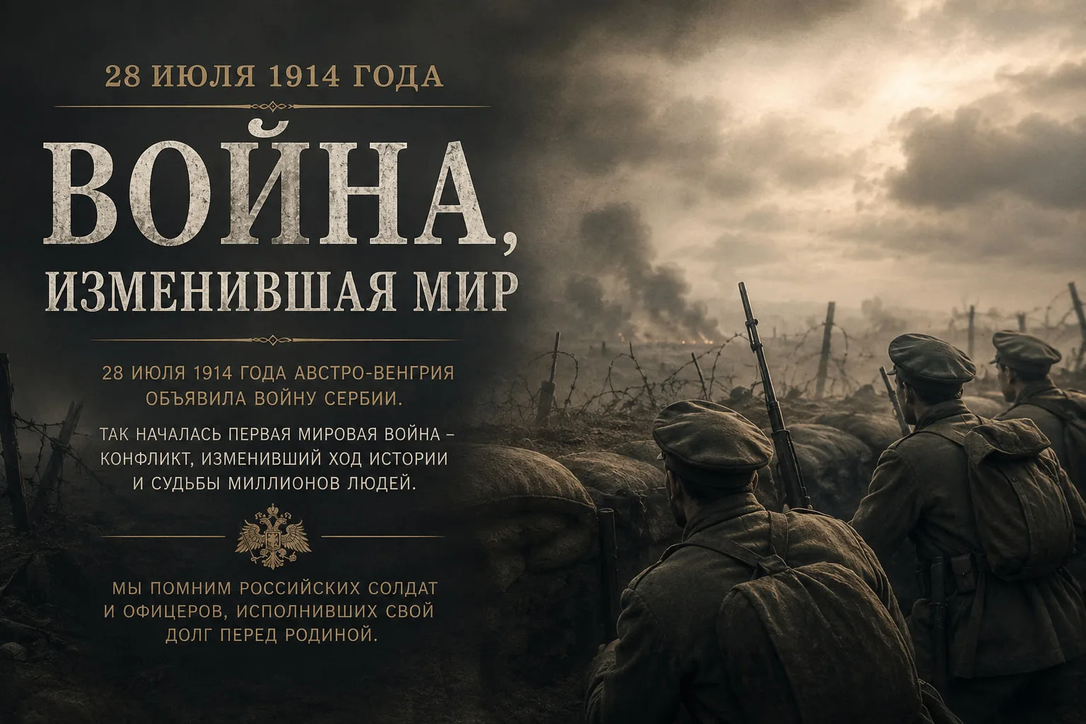 🌍 28 июля 1914 года: война, изменившая мир

28 июля 1914 года Австро-Венгрия объявила войну Сербии.