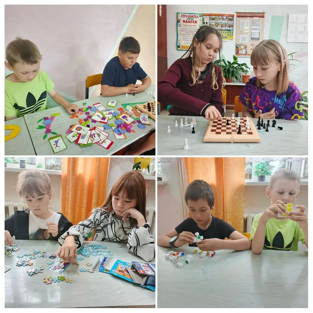 Сегодняшний день в лагере был посвящён настольным и подвижным играм.