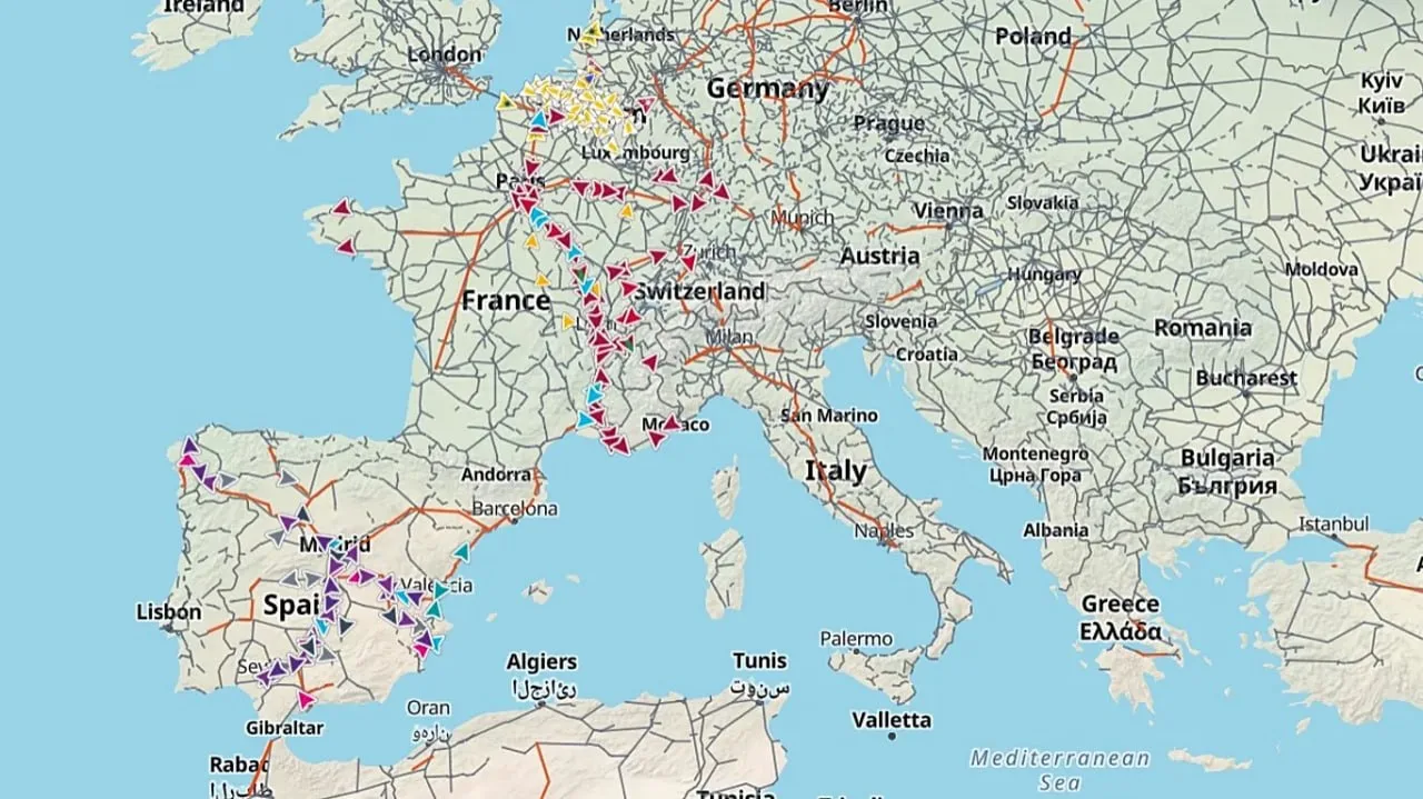 Flightradar для поездов: в Европе запустили карту движения поездов в реальном времени
