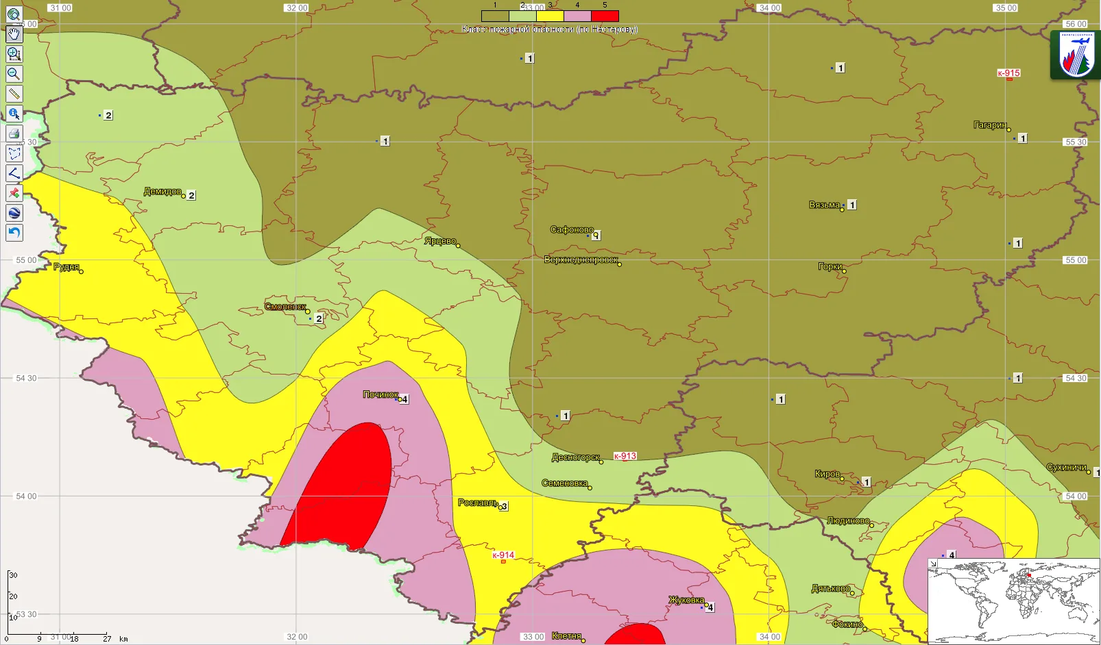 🔥В некоторых муниципальных округах сохраняется 3-5 класс пожарной опасности