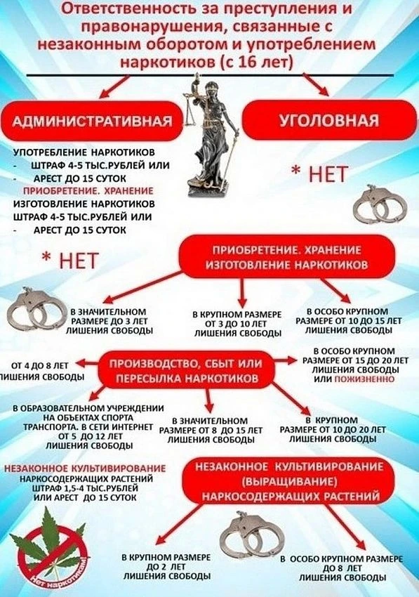 Памятка " Ответственность за преступления и правонарушения, связанные с незаконным обор...