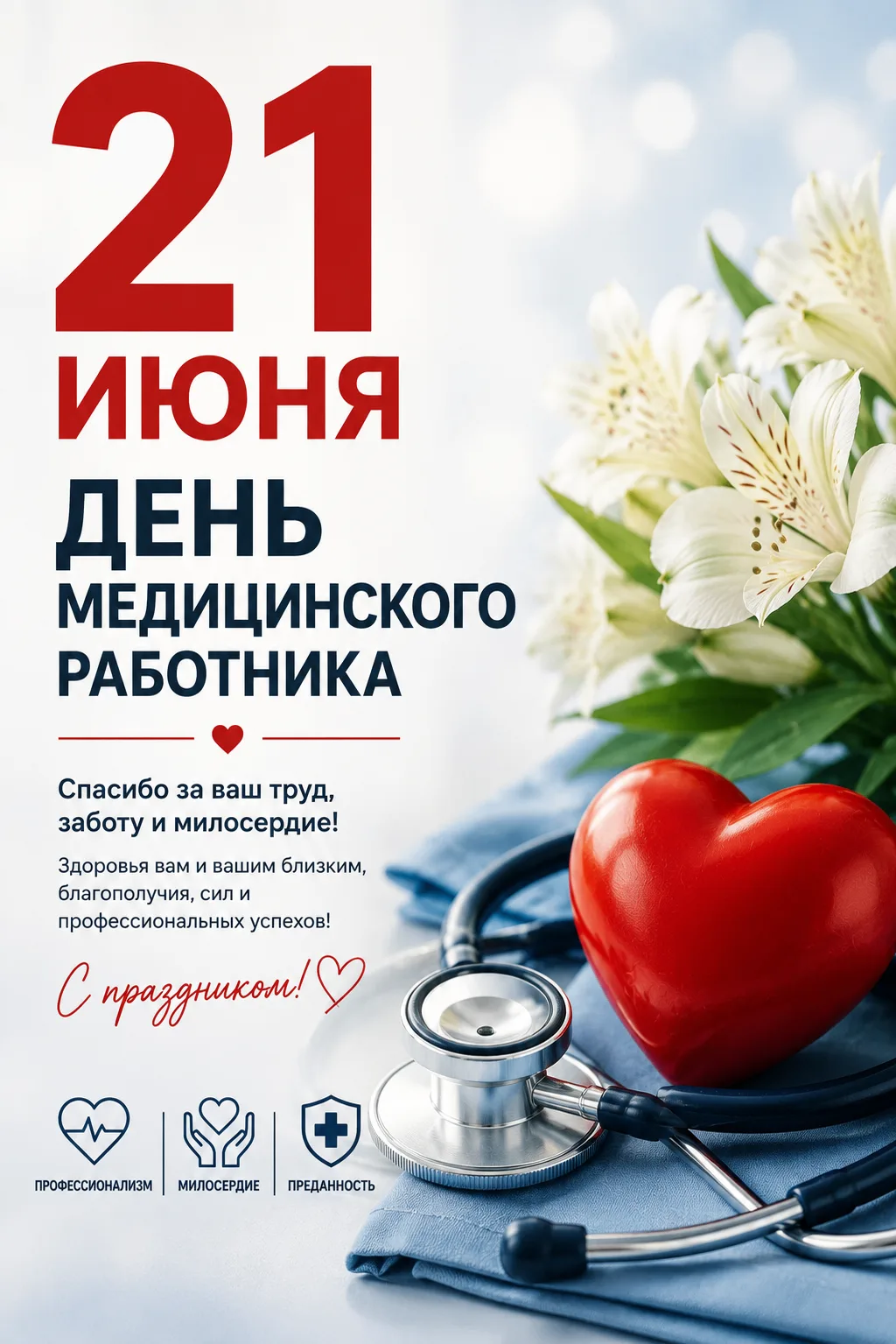 С Днем медицинского работника! 
Сегодня, 21 июня, мы поздравляем всех, кто связал свою жизнь с медиц