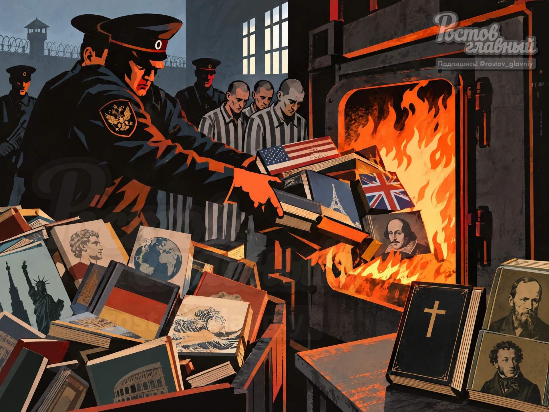 🔥 В России начали сжигать зарубежные книги!