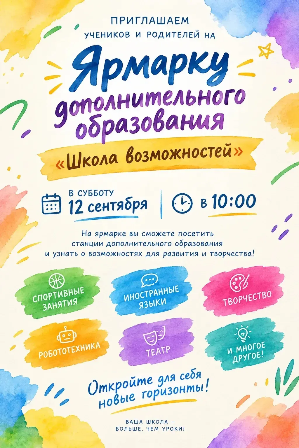 ШКОЛА ВОЗМОЖНОСТЕЙ: ПОПРОБУЙ СВОЁ