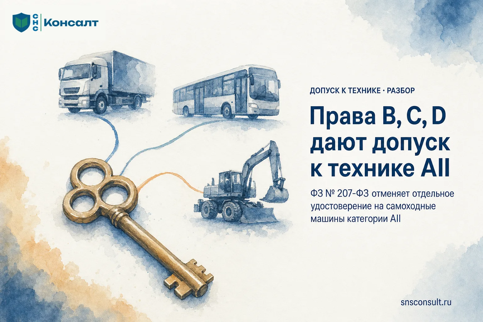 ФЗ № 207-ФЗ: права B, C и D подтверждают допуск к самоходным машинам AII