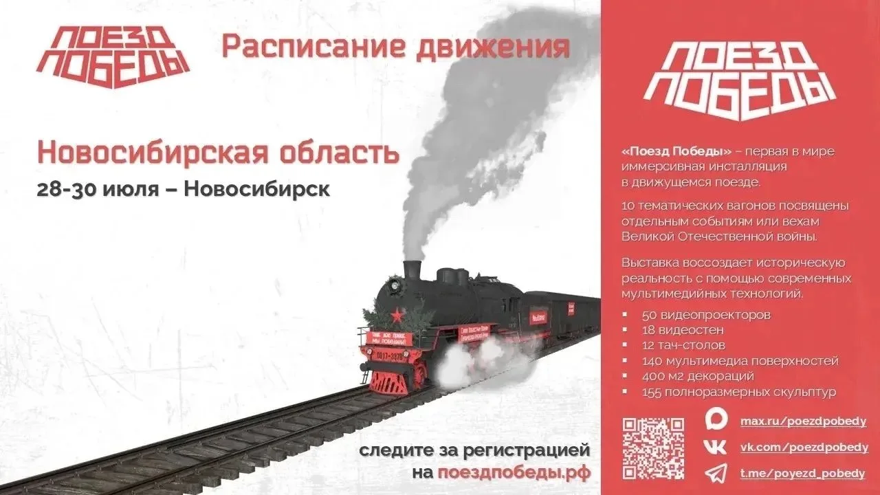 Открылась регистрация на посещение уникальной экспозиции «Поезд Победы». Передвижной музей прибудет 