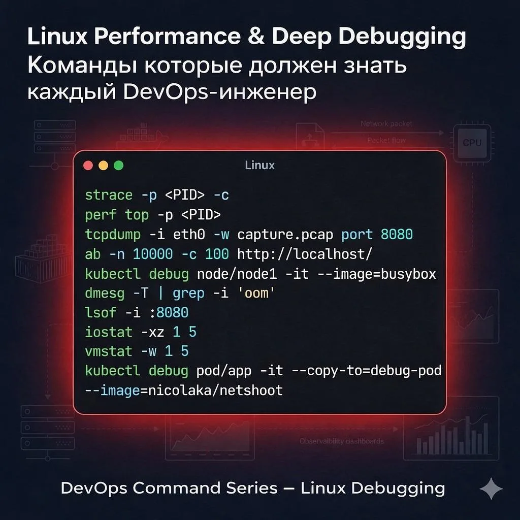 🔥 Linux Performance & Deep Debugging команды, которые должен знать каждый DevOps-инженер