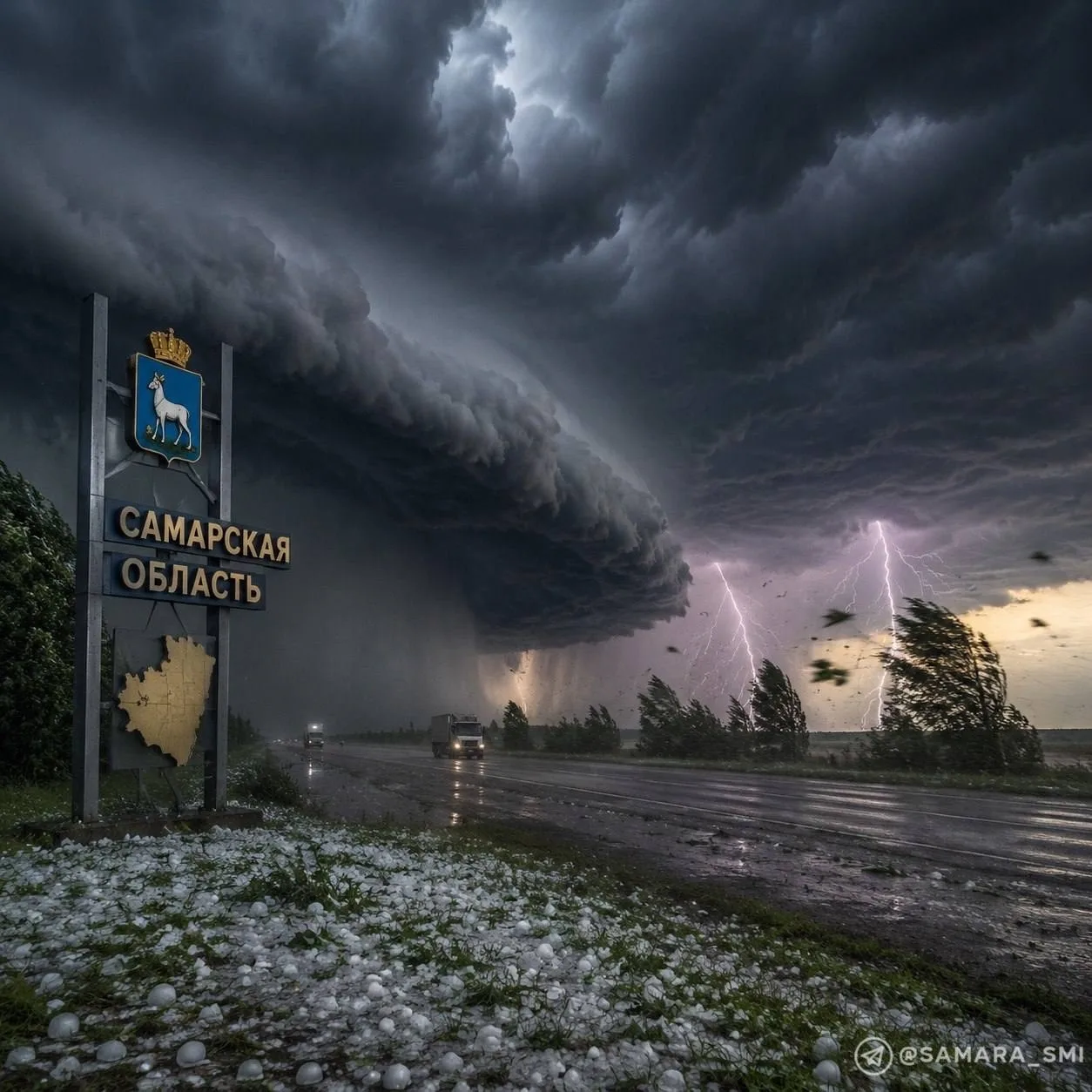 🌧 Грозы, град и шквалистый ветер надвигаются на Самарскую область