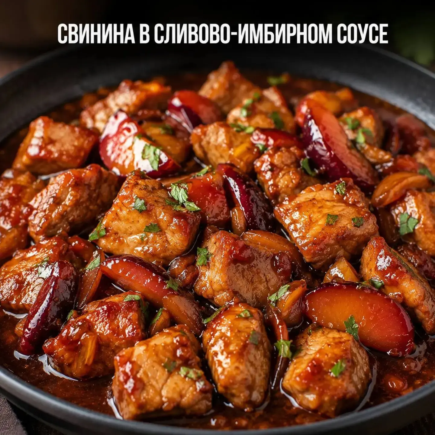 🥩 Свинина в сливово-имбирном соусе