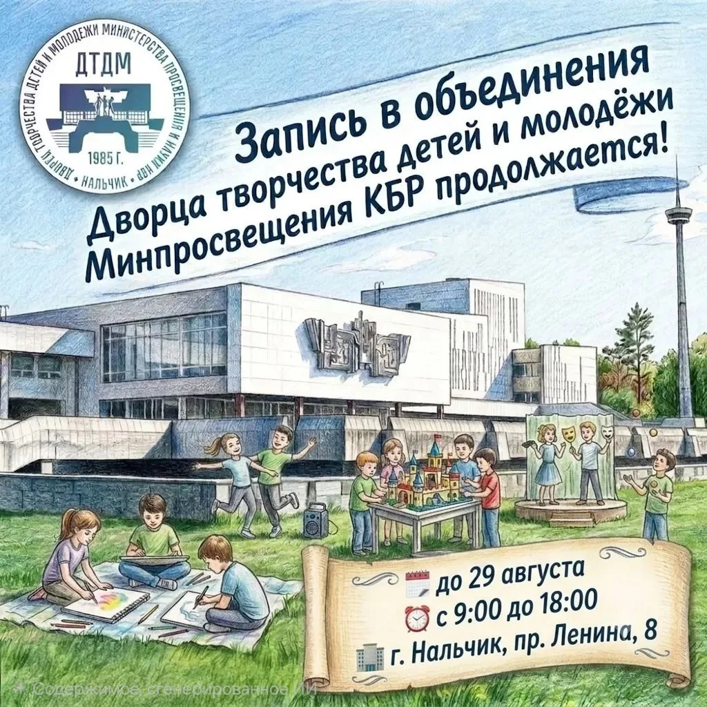 📢 Внимание! Запись в объединения Дворца творчества детей и молодёжи продолжается!