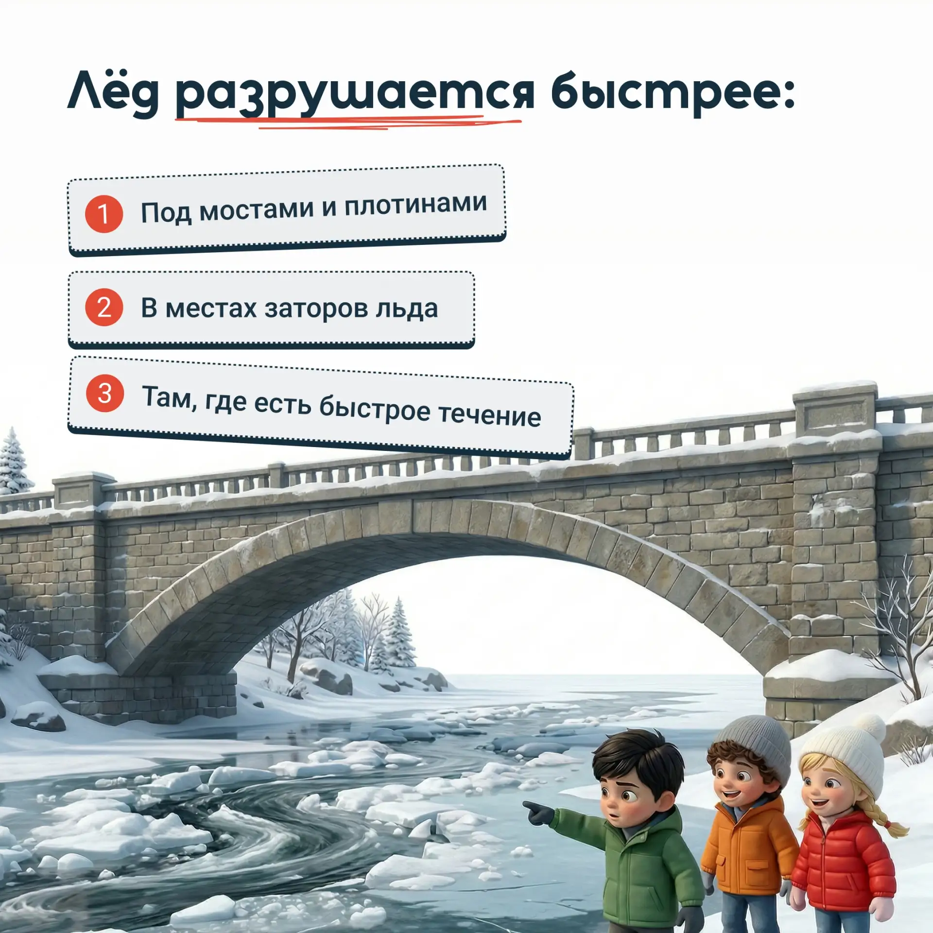 Ни одно крутое фото или короткий путь до дома не стоят того, чтобы провалиться под лёд 🧊  Сейчас сам