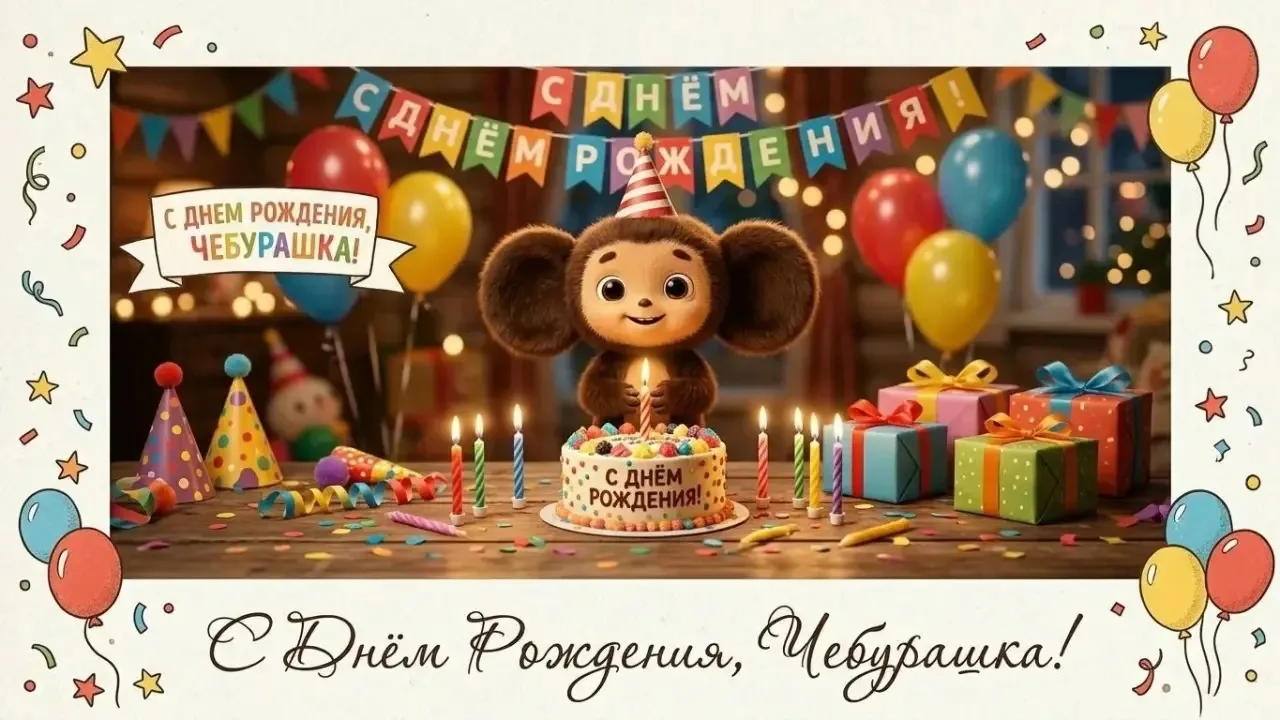 🐻 Сегодня, 20 августа, — День рождения Чебурашки! 🎉