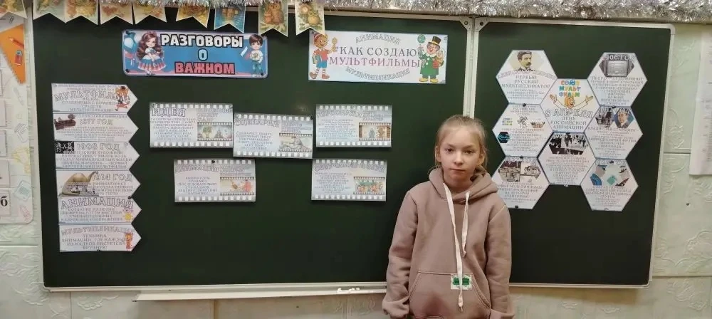 12 января занятие «Разговоры о важном» было посвящено теме «Как создают мультфильмы?».