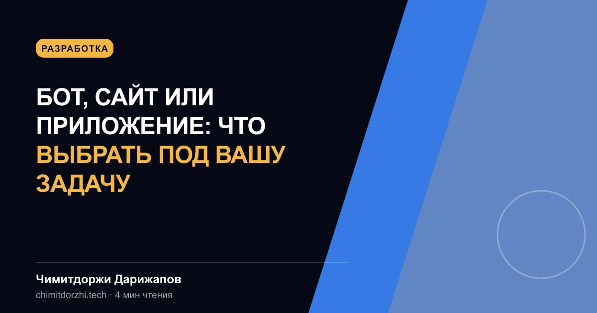 Бот, сайт или приложение: что выбрать под вашу задачу
