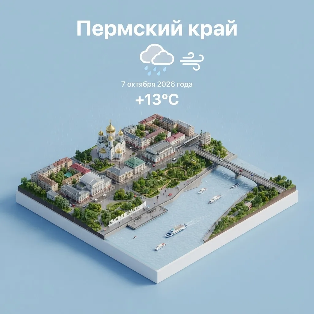 ⚡ Погода в Пермском крае 7 октября - ожидается потепление с запада: днём воздух прогрее...