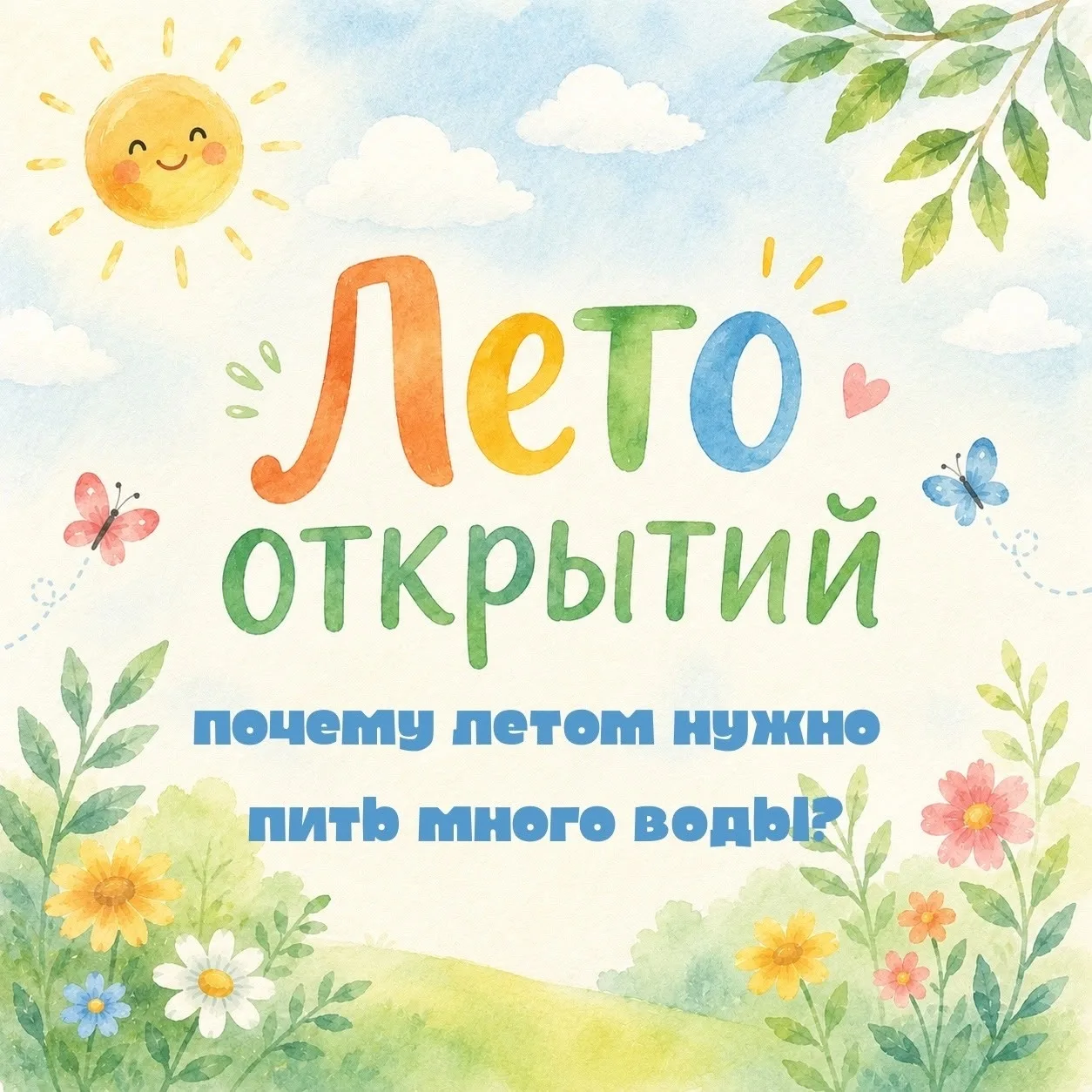 💦❓💦 Почему летом нужно пить много воды?

☀️ Летом солнышко светит ярко и становится очень тепло. К