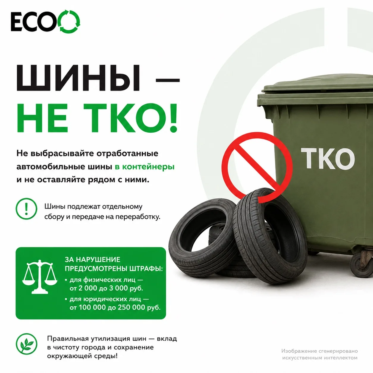 ОТРАБОТАННЫЕ ШИНЫ — НЕ ТКО