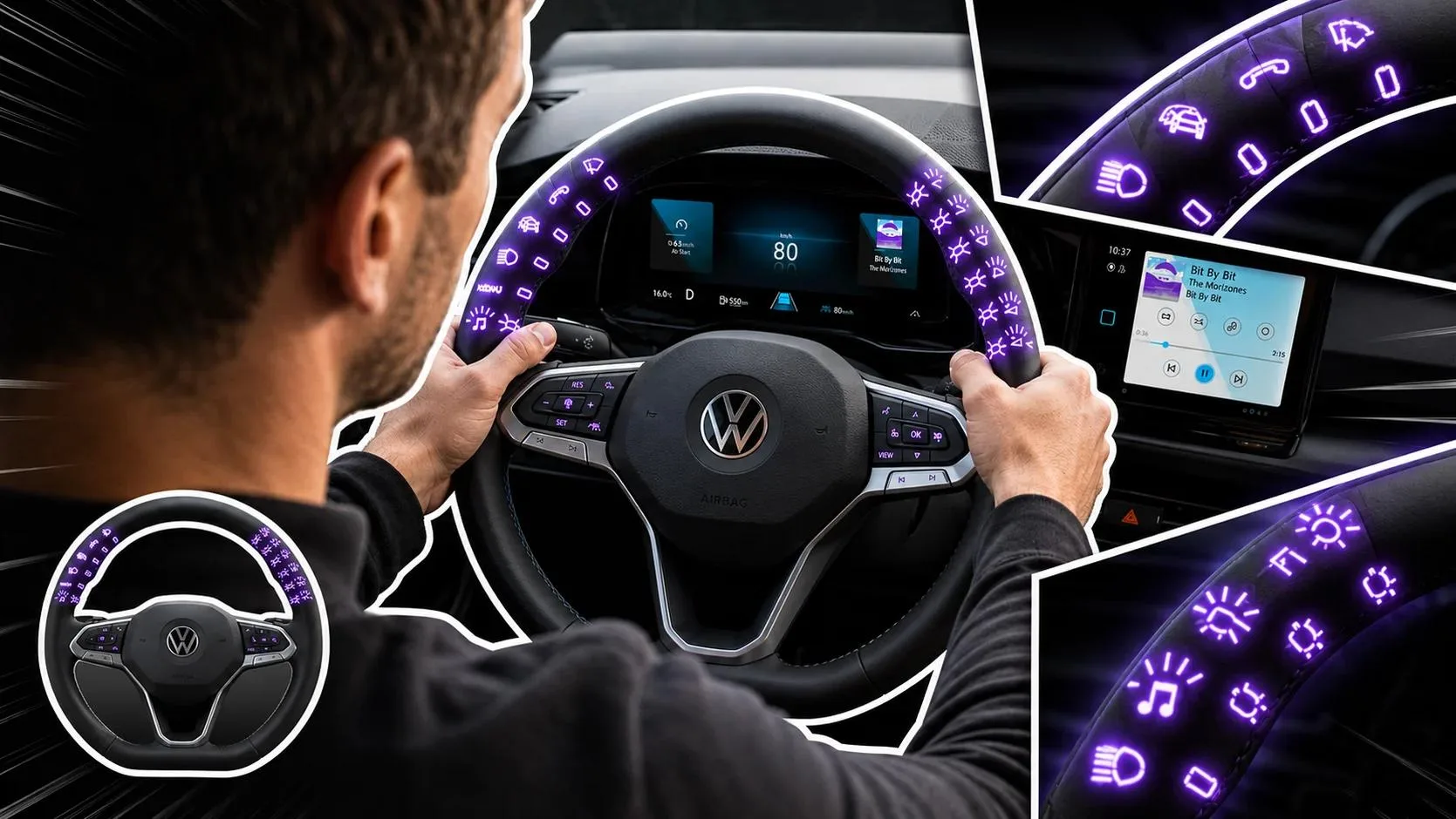 🚗 Volkswagen придумал антистресс-руль 

Компания запатентовала встроенный под большой палец тактиль