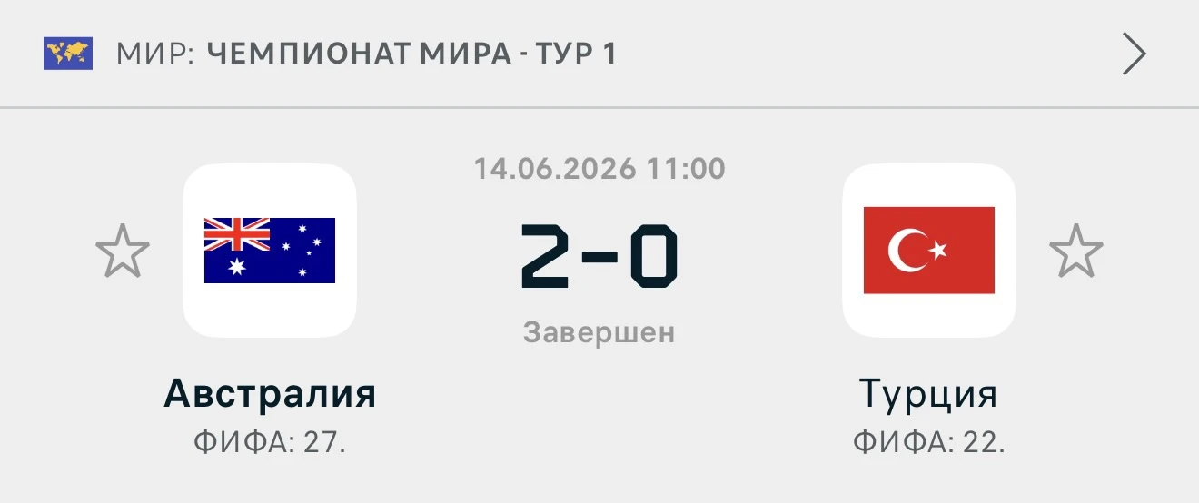 Австралия 🇦🇺 [2]:0🔥✅✅✅✅