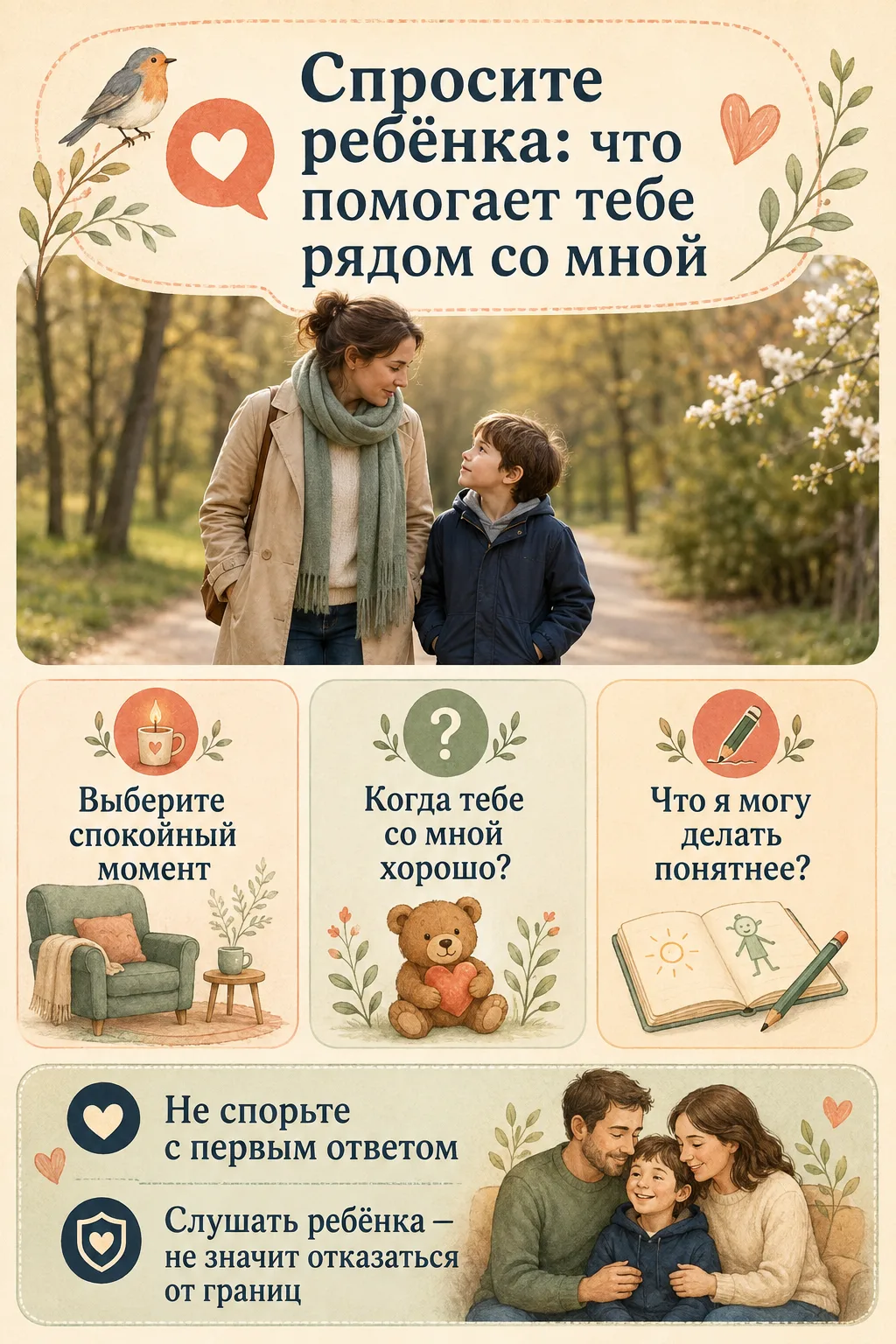 💬 Спросите ребёнка: что помогает тебе рядом со мной