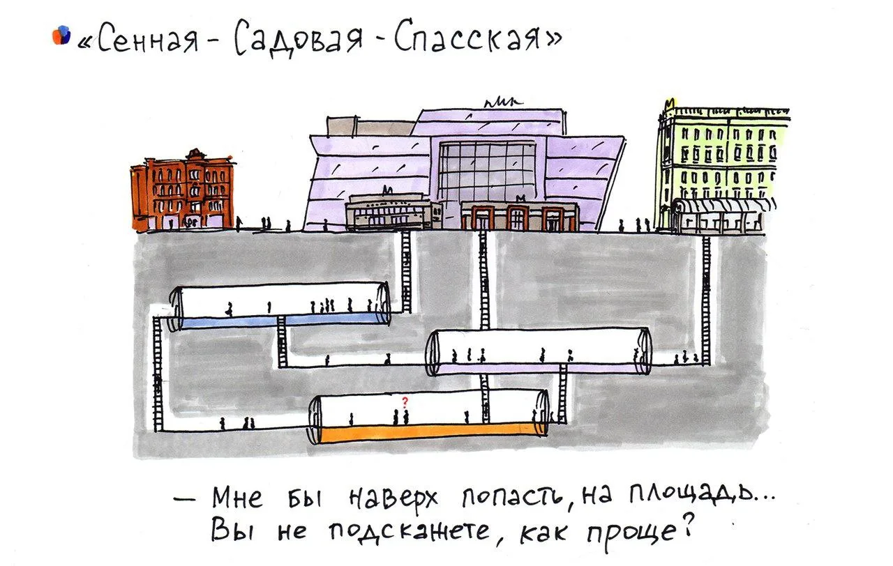 😃 Из серии забавных иллюстраций о петербургском метро от художника Ильи Тихомирова