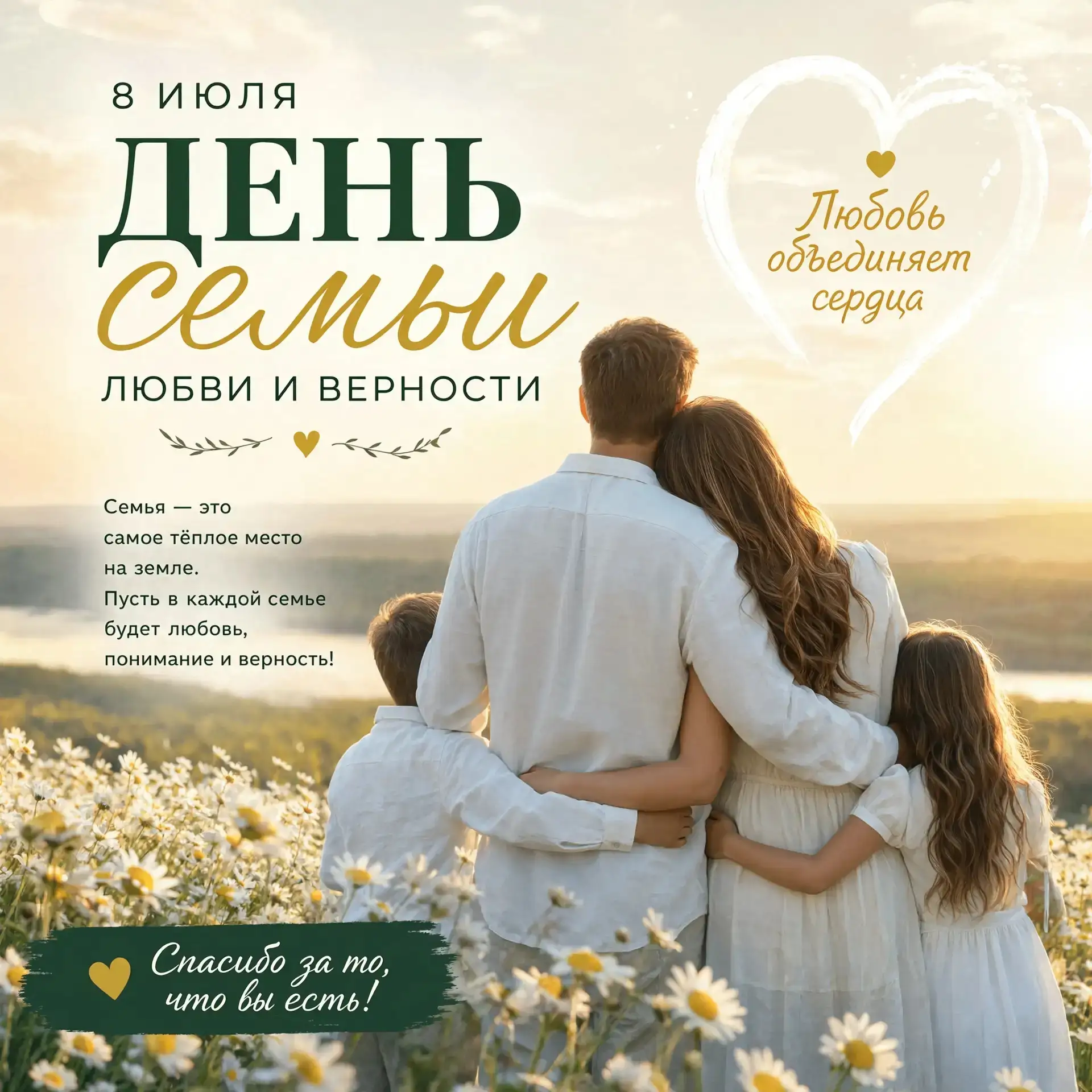 ✨Сегодня наша страна отмечает один из самых светлых и добрых праздников – День семьи, любви и вернос