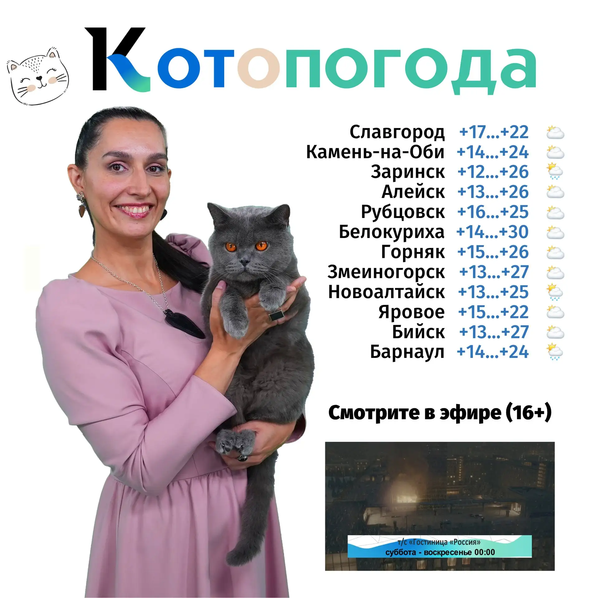 Знакомьтесь с новыми ведущими «Котопогоды» на телеканале «Катунь 24»! 😻