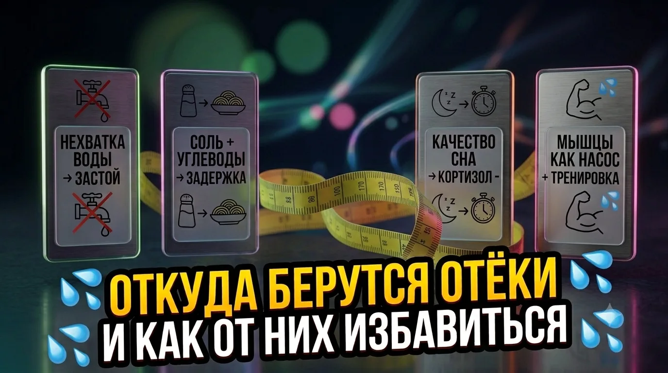 Почему мы пухнем по утрам и как это убрать❓

​Чтобы набрать килограмм реального жира за ночь, нужно 