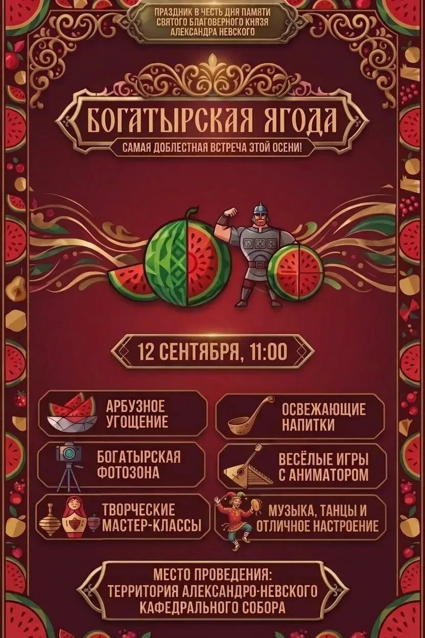 ☀️ Семейный праздник «Богатырская ягода» ожидает старооскольцев в эту субботу, 12 сентября