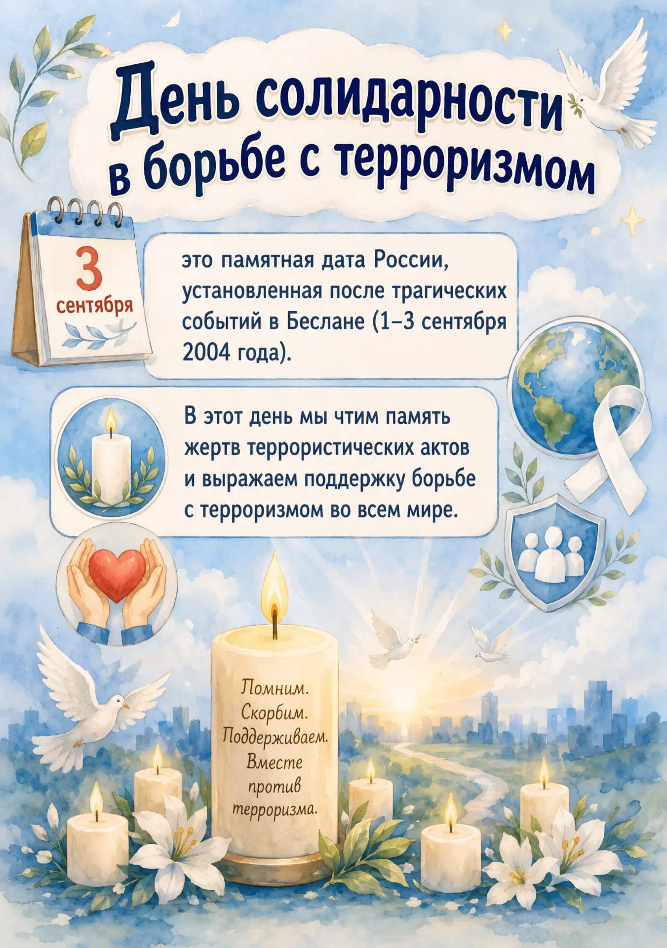 Есть даты, которые невозможно вычеркнуть из памяти. 3 сентября — день, когда сердца мил...