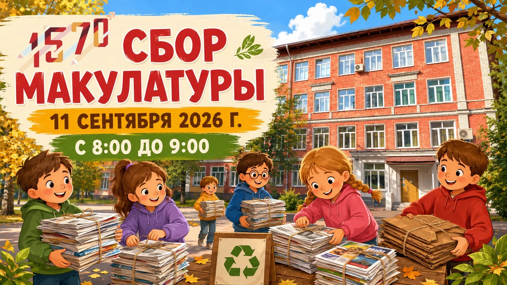 СБОР МАКУЛАТУРЫ В ШКОЛЕ № 1570