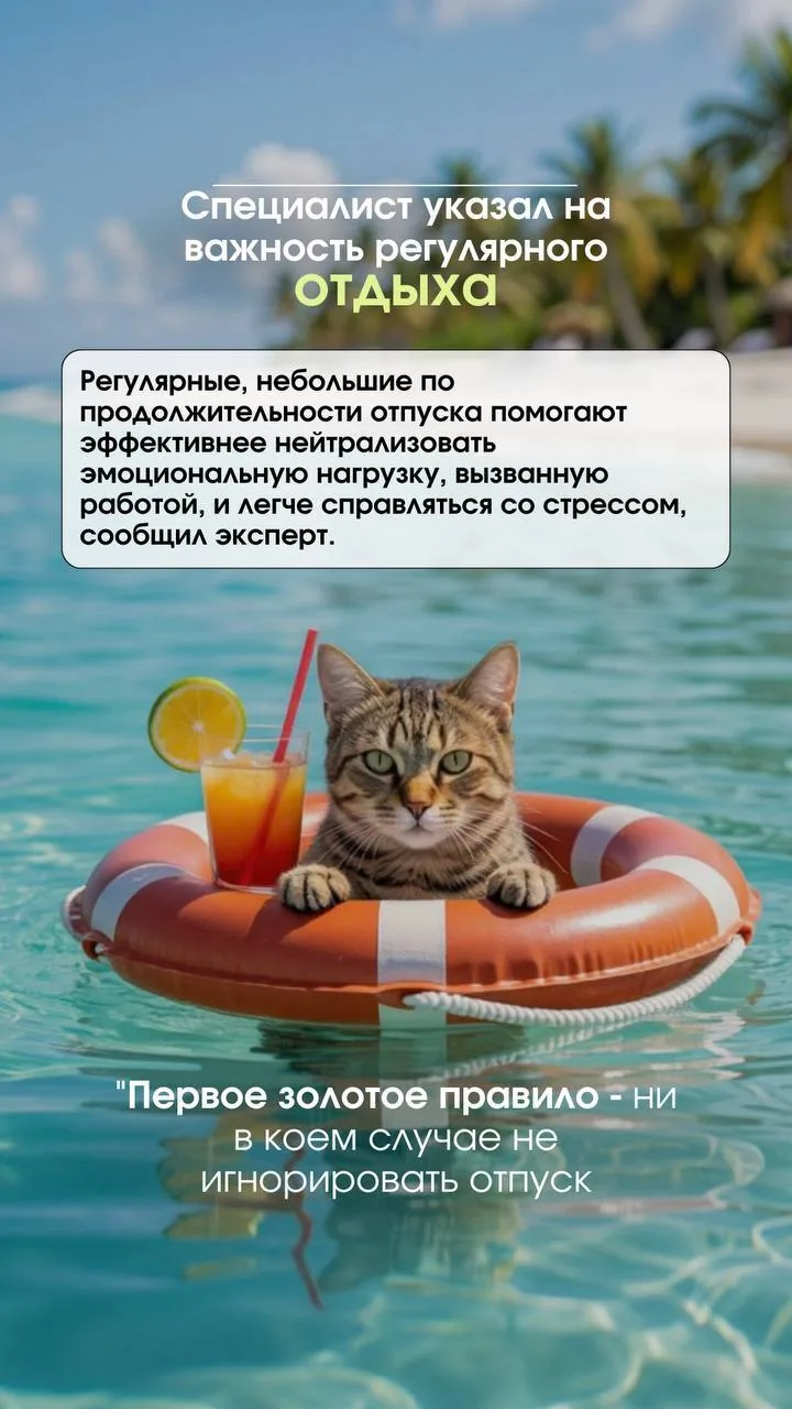 ⛱️Специалист указал на важность регулярного отдыха
#это_интересно

@suntorini | Связь с нами | И в T
