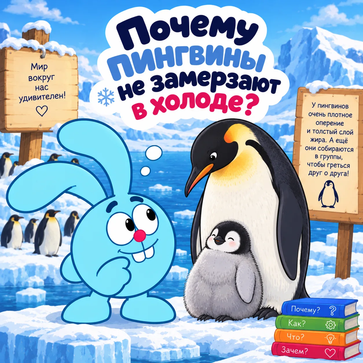 🐧 Пингвины стоят на ЛЬДУ — и не мёрзнут?!