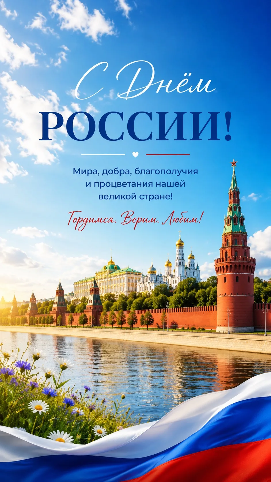С Днём России, дорогие клиенты! 🇷🇺

Желаем вам мира, добра, благополучия и отличного настроения!

