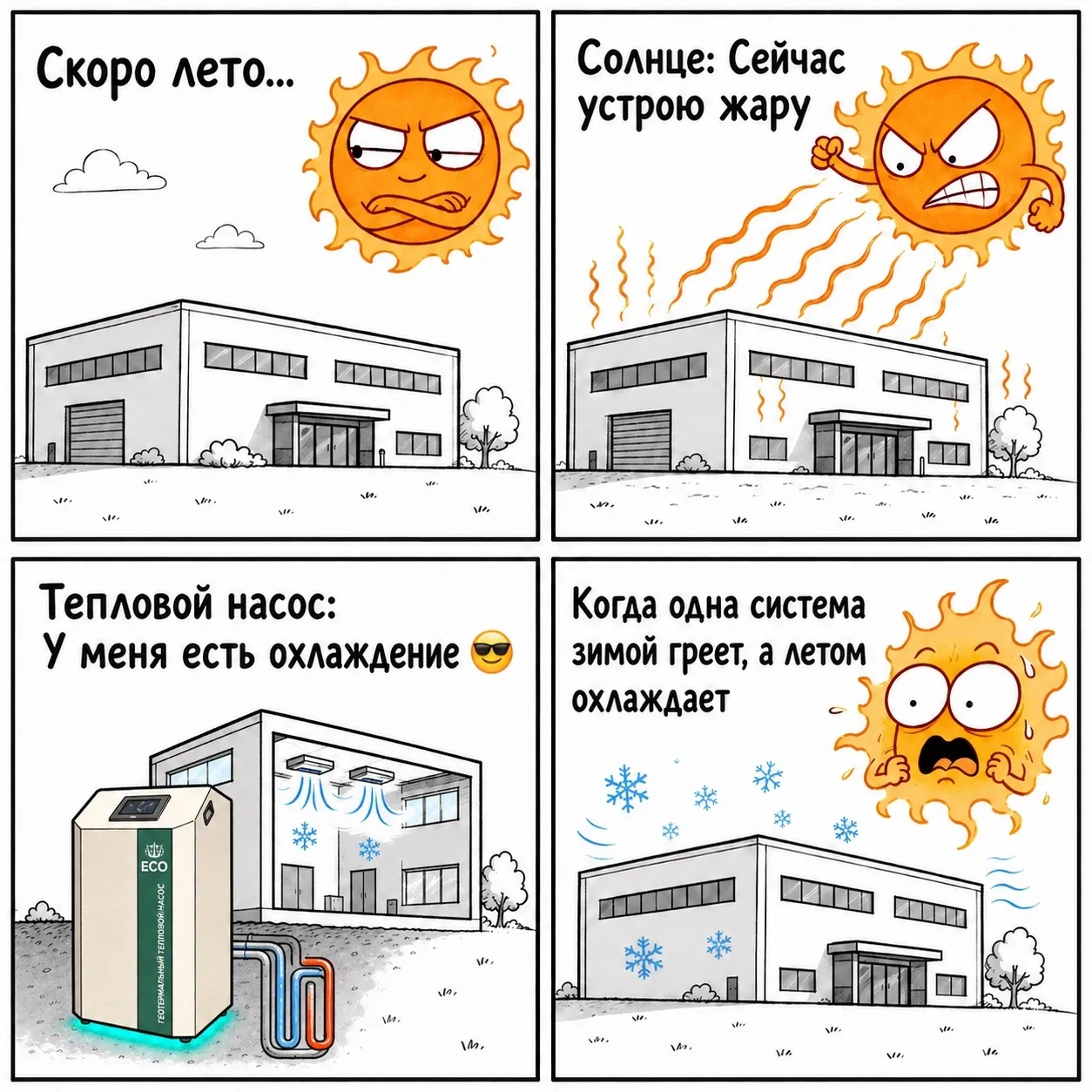 Когда одна система зимой греет, а летом охлаждает - жара уже не выглядит такой страшной ☀️