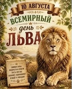 10 августа,  Всемирный день льва